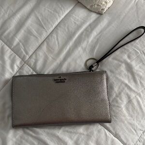 Kate Spade Metallic Silver Clutch